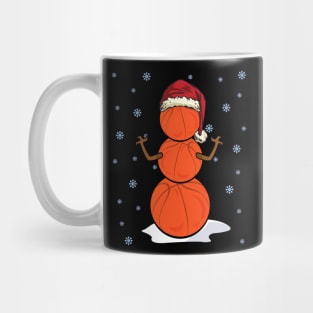 Christmas Basketball Snowman Gift Idea Mug